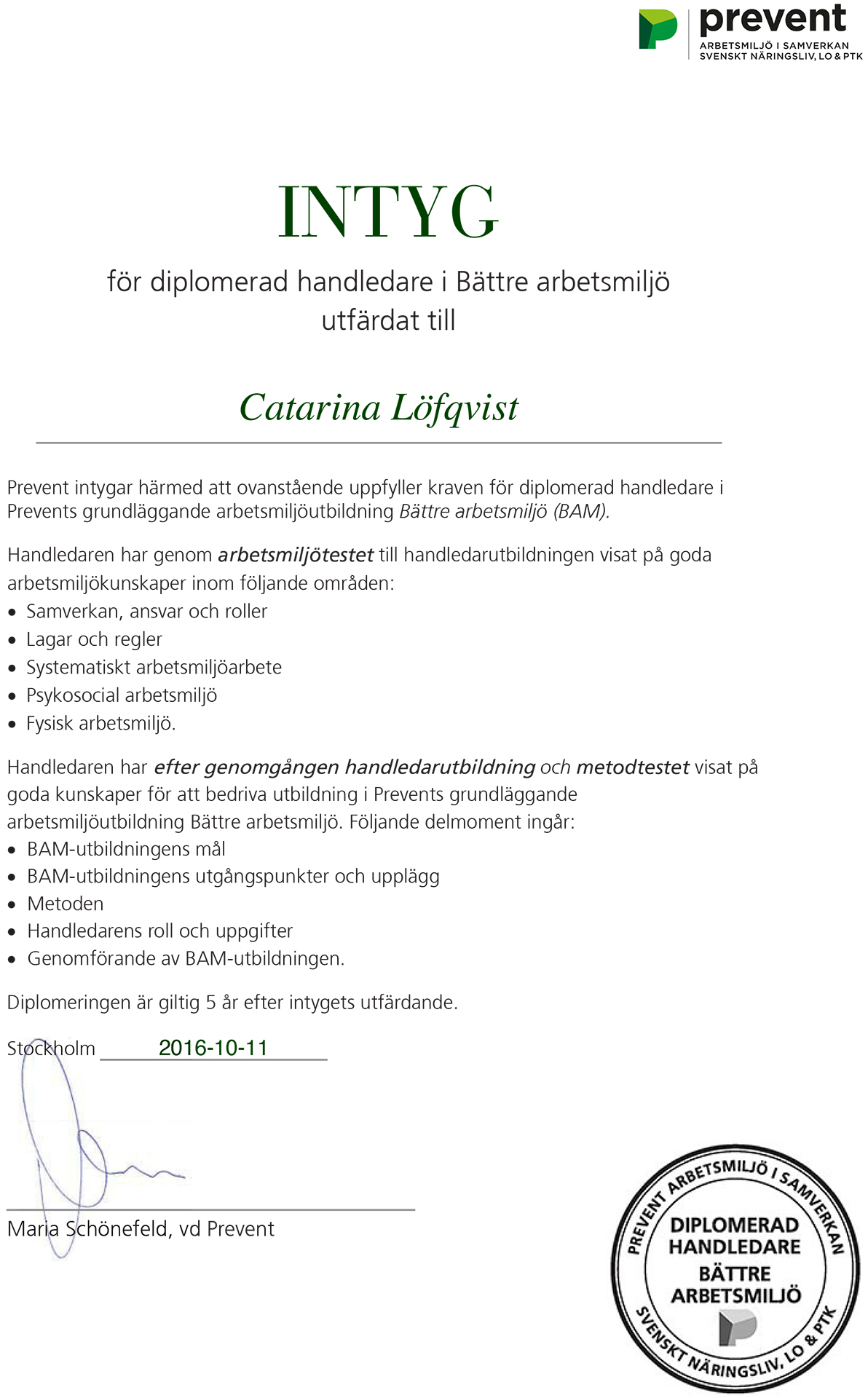 Diplom / intyg
